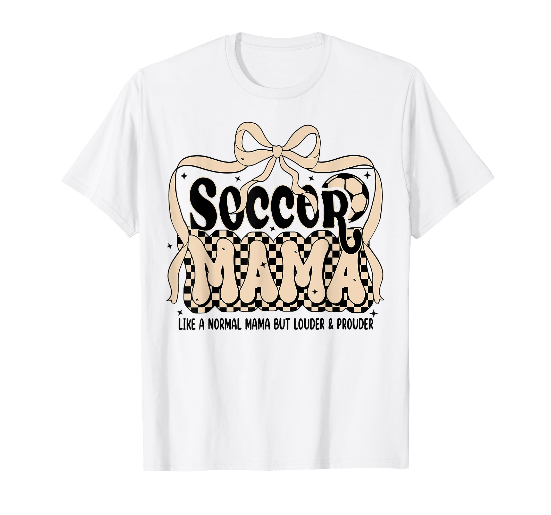 Soccer Mama Coquette Checkered Mom T-Shirt - Streetwear Style for Adults