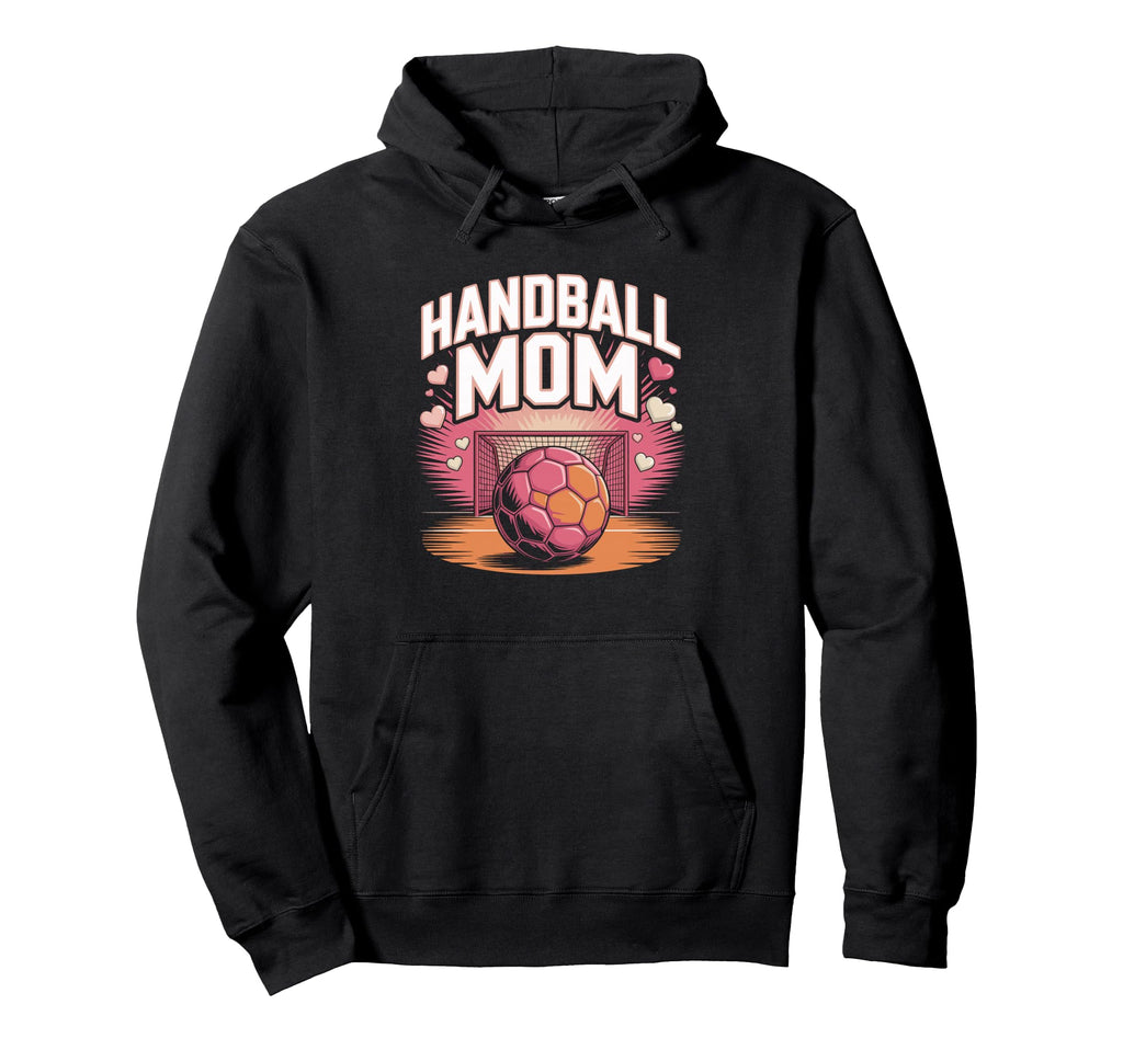 Handball Mom Heart Goalkeeper Court Pride Hoodie - Graphic Print Unisex