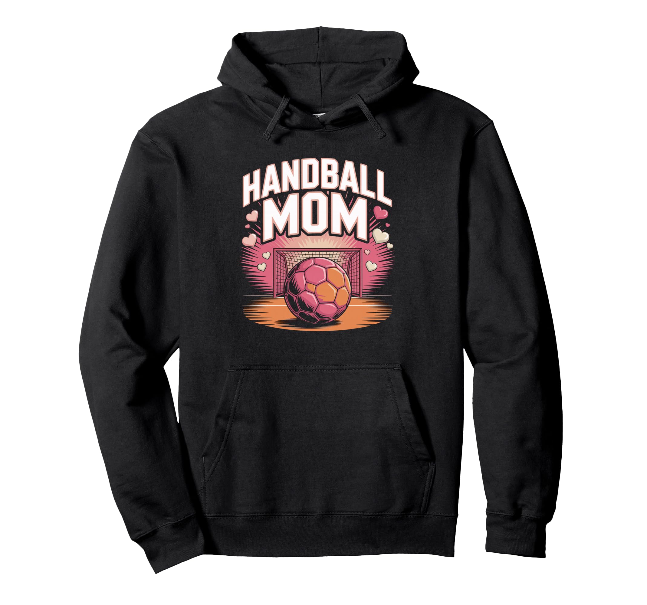 Handball Mom Heart Goalkeeper Court Pride Hoodie - Graphic Print Unisex