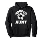 Soccer Aunt Soccer Ball Distressed Hoodie - Fun Novelty Design Unisex