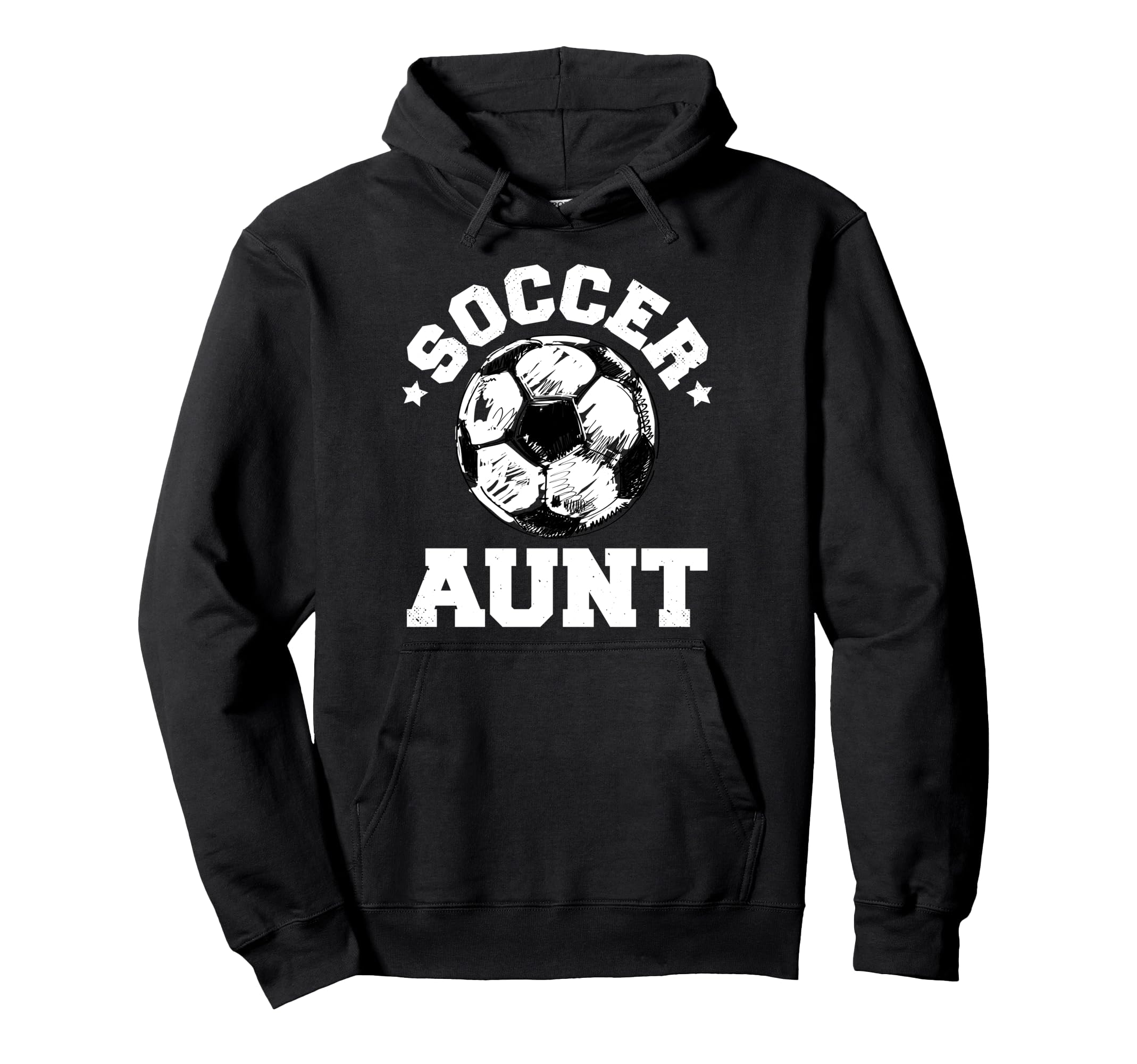 Soccer Aunt Soccer Ball Distressed Hoodie - Fun Novelty Design Unisex