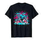 Ice Hockey Goalie Ice Cream Drip Hockey T-Shirt - Novelty Apparel Unisex