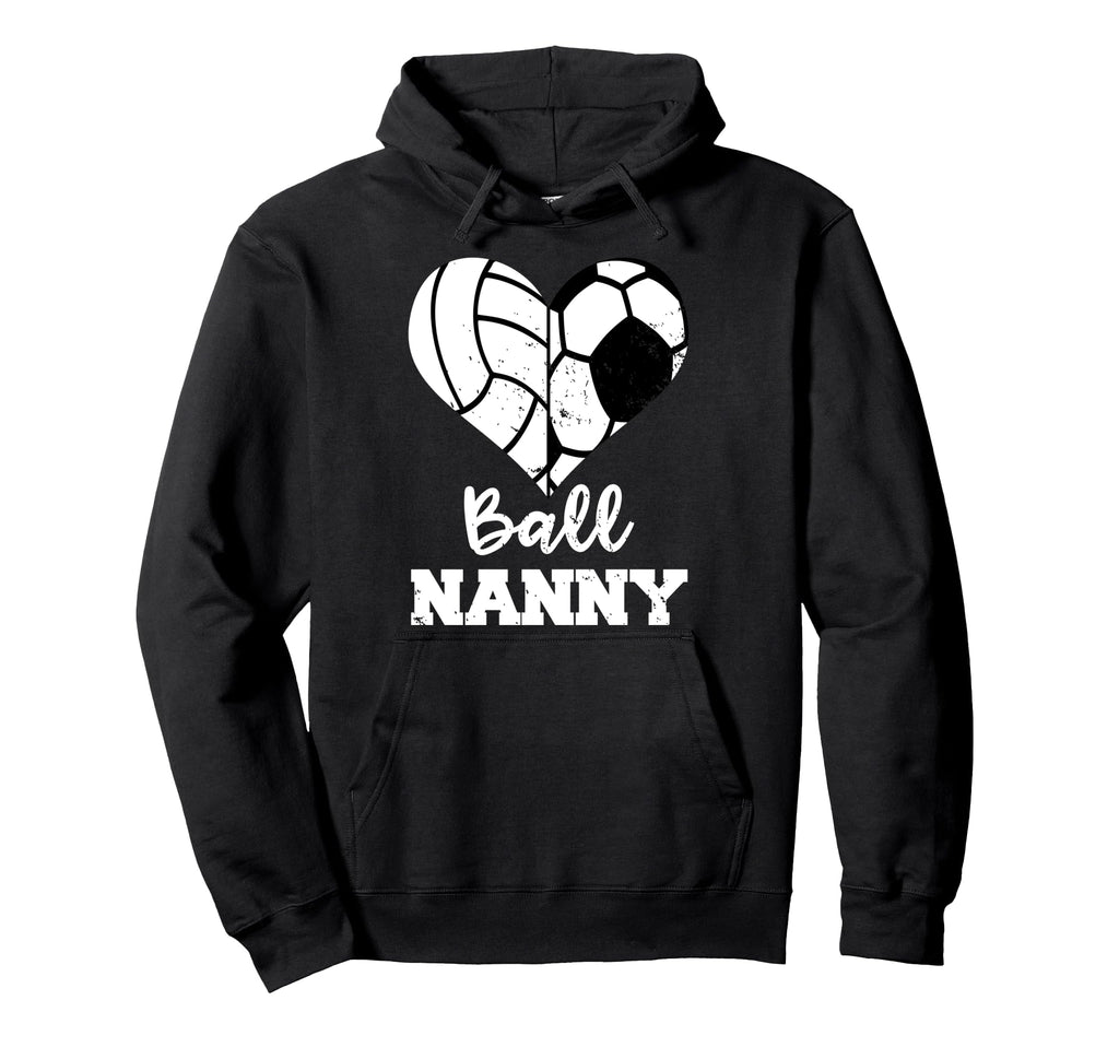 Ball Nanny Heart Funny Soccer Hoodie - Casual Everyday Wear Men Women