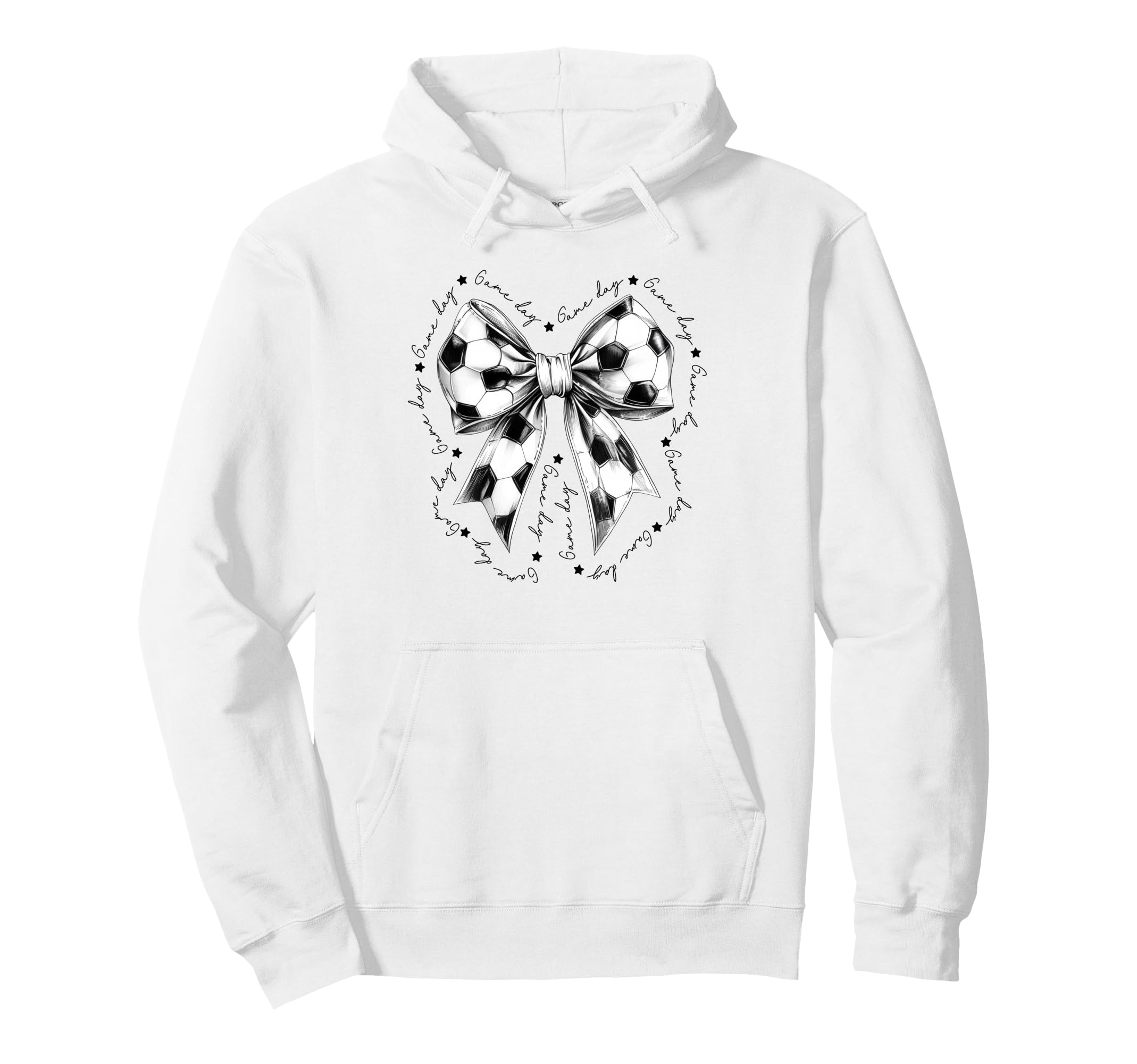 Preppy Game Day Soccer Coquette Bow Hoodie - Trendy Graphic Men Women