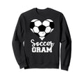 Soccer Gram Funny Soccer Heart Grandma Sweatshirt - Trendy Graphic Unisex