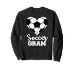 Soccer Gram Funny Soccer Heart Grandma Sweatshirt - Trendy Graphic Unisex