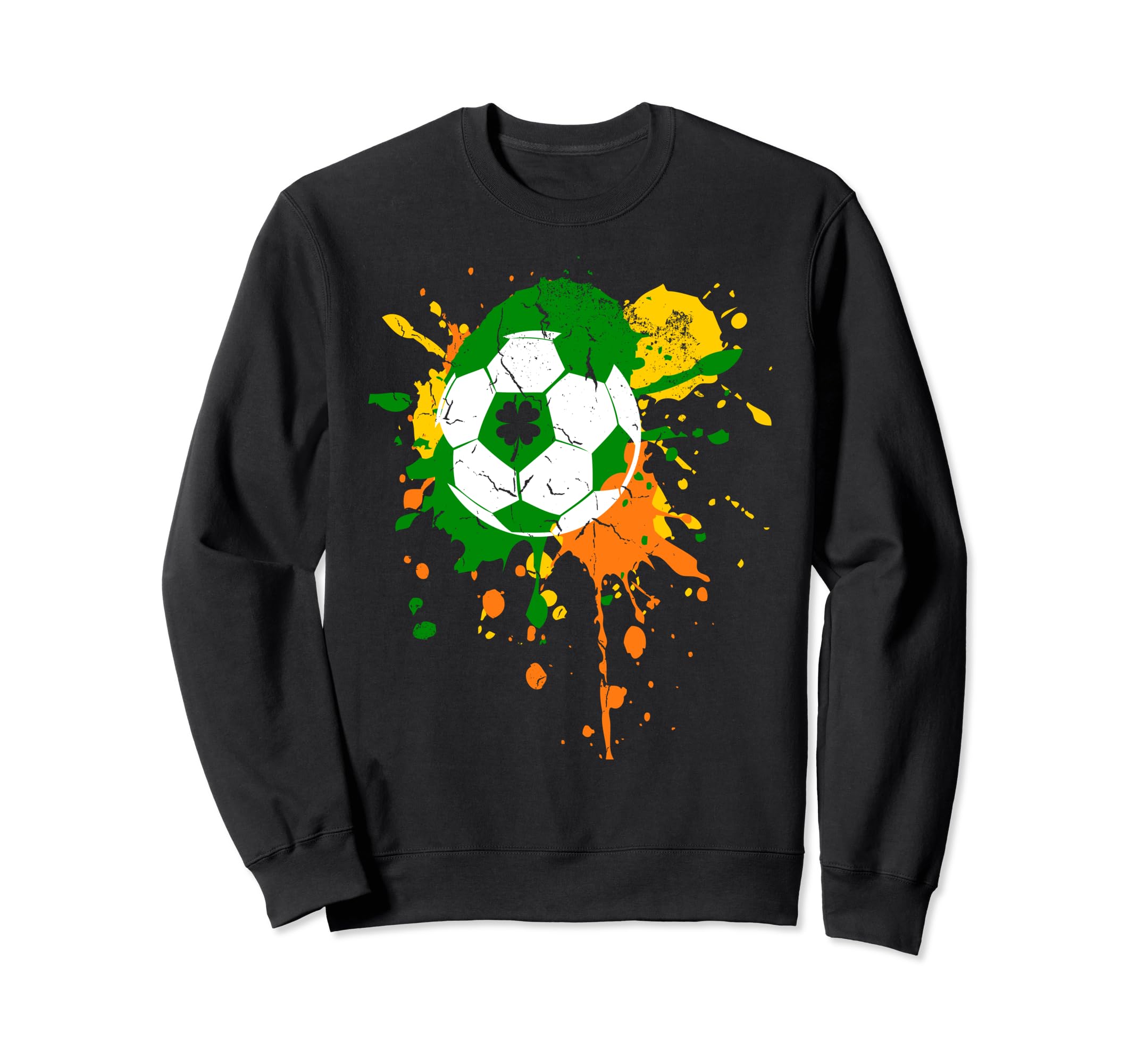Soccer Ball Shamrock St Patricks Sweatshirt - Novelty Apparel for Adults
