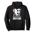 Ball Mom Heart Soccer Baseball Mom Hoodie - Trendy Graphic for Adults