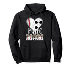 Ball Mom Heart Soccer Baseball Mom Hoodie - Trendy Graphic for Adults