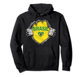 Brazil National Flag I Love Brasil Hoodie - Minimalist Print for Adults