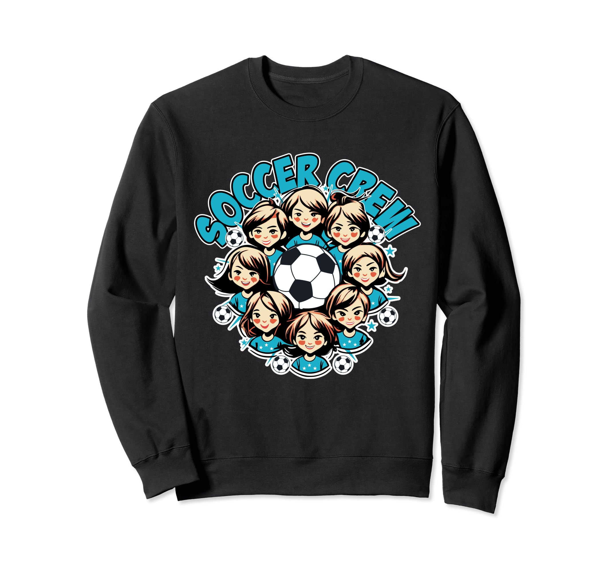 Soccer Ladies Crew Soccer Team Group Sweatshirt - Novelty Apparel Unisex