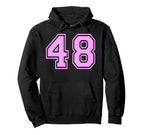 48 Number Forty Eight Sports Varsity Hoodie - Unique Graphic Men Women