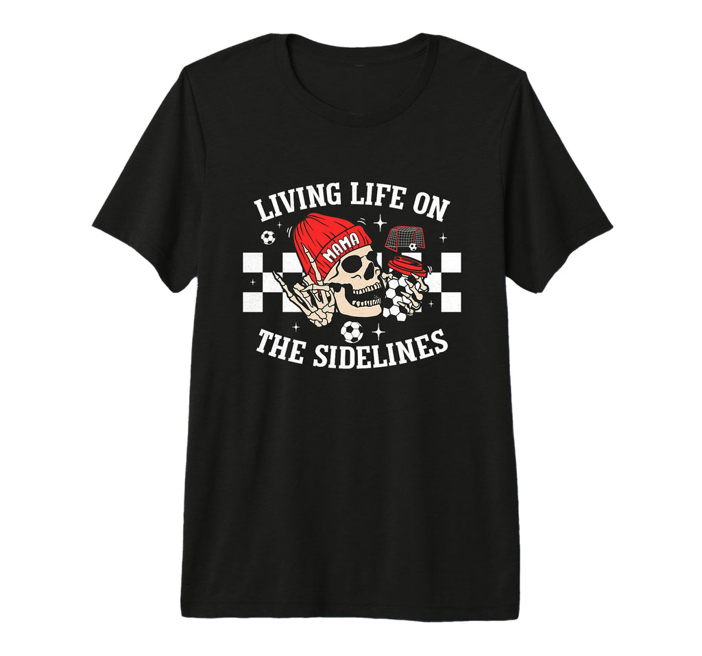 Living Life Sidelines Mom Skeleton T-Shirt - Graphic Print for Adults