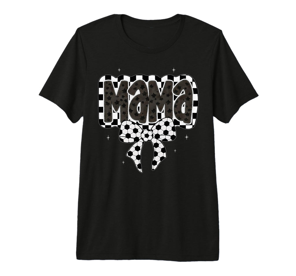 Soccer Mama Coquette Checkered Bow T-Shirt - Streetwear Style for Adults