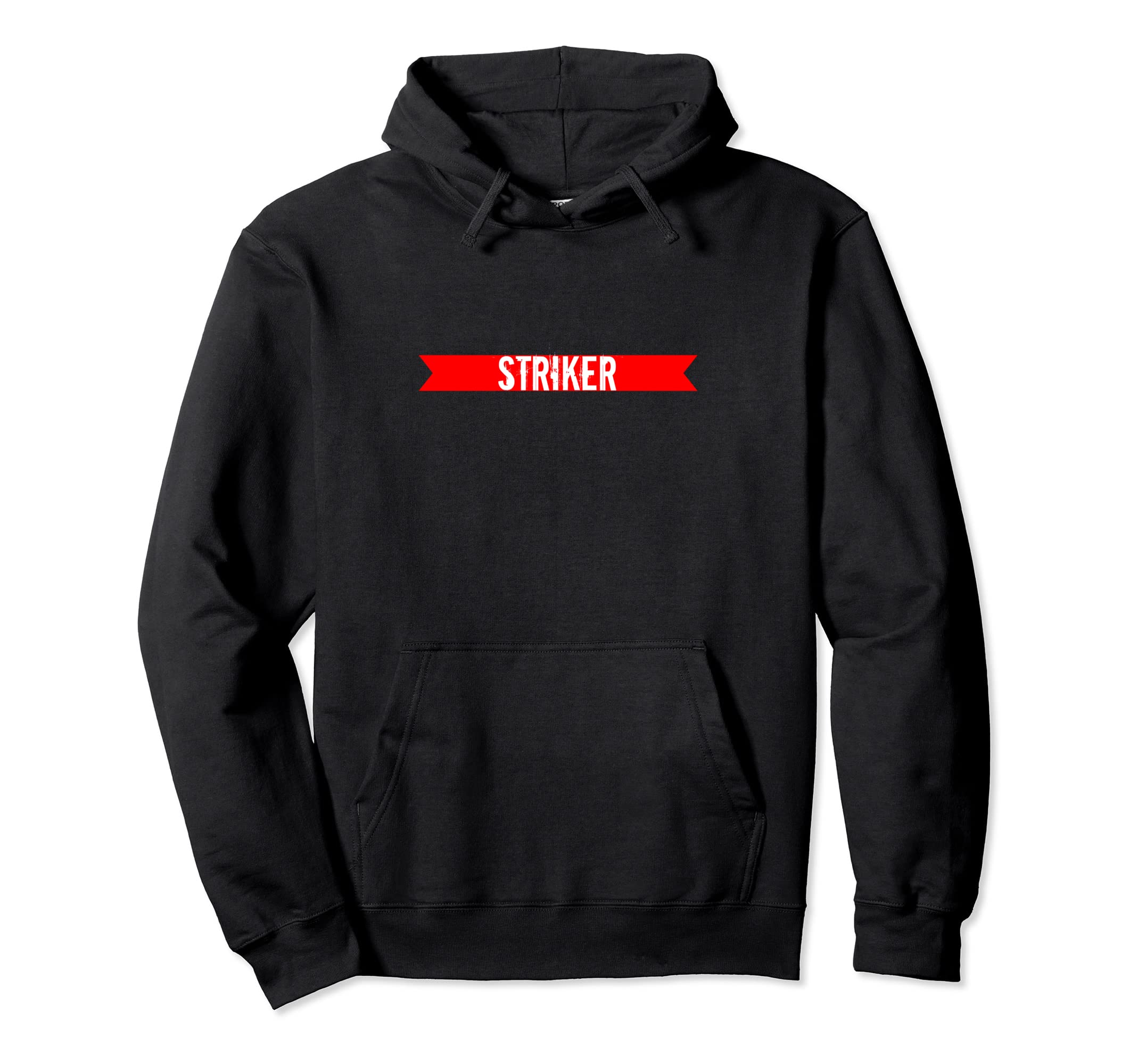 Simple Everyday Striker Sports Word Hoodie - Minimalist Print for Adults