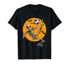 Soccer Skeleton Halloween Skeleton T-Shirt - Novelty Apparel for Adults