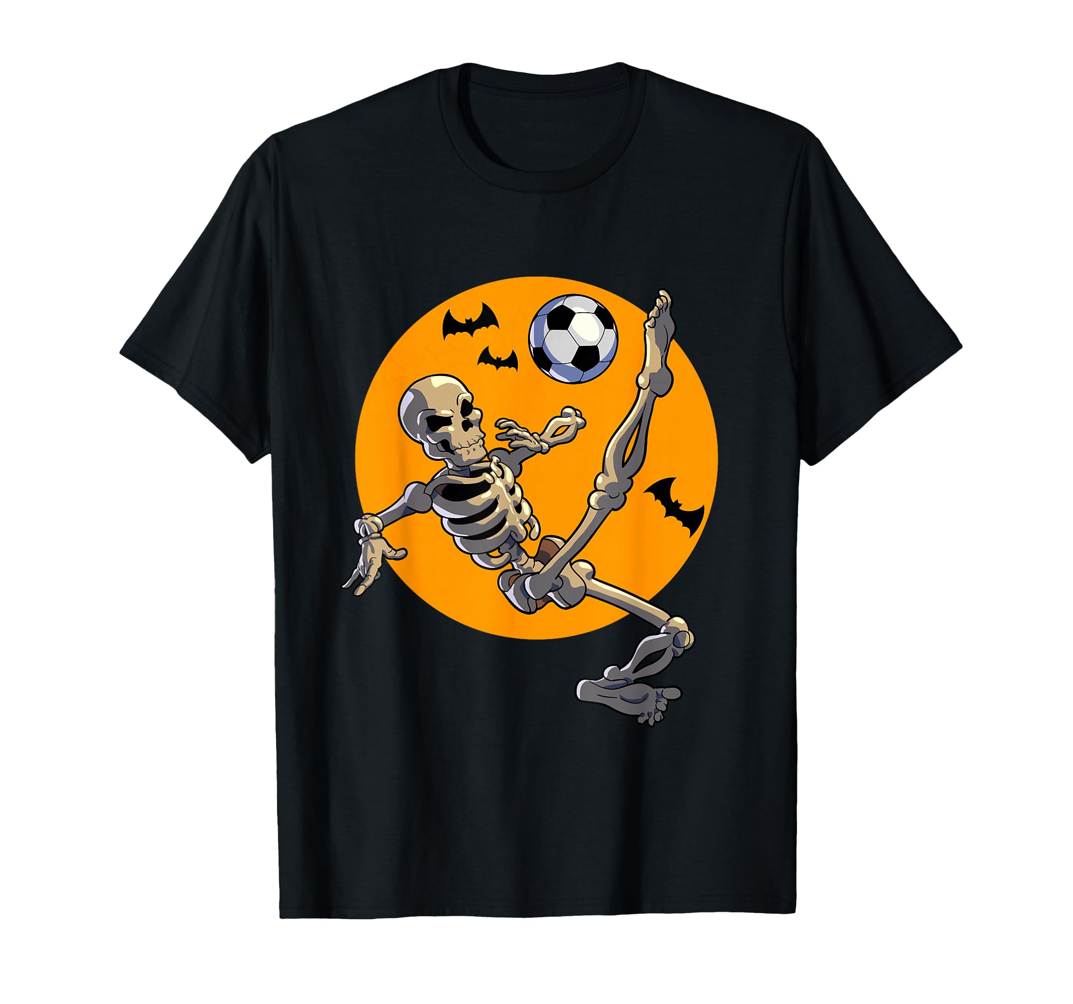 Soccer Skeleton Halloween Skeleton T-Shirt - Novelty Apparel for Adults