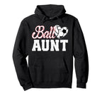 Ball Aunt Heart Soccer Volleyball Aunt Hoodie - Trendy Graphic Unisex