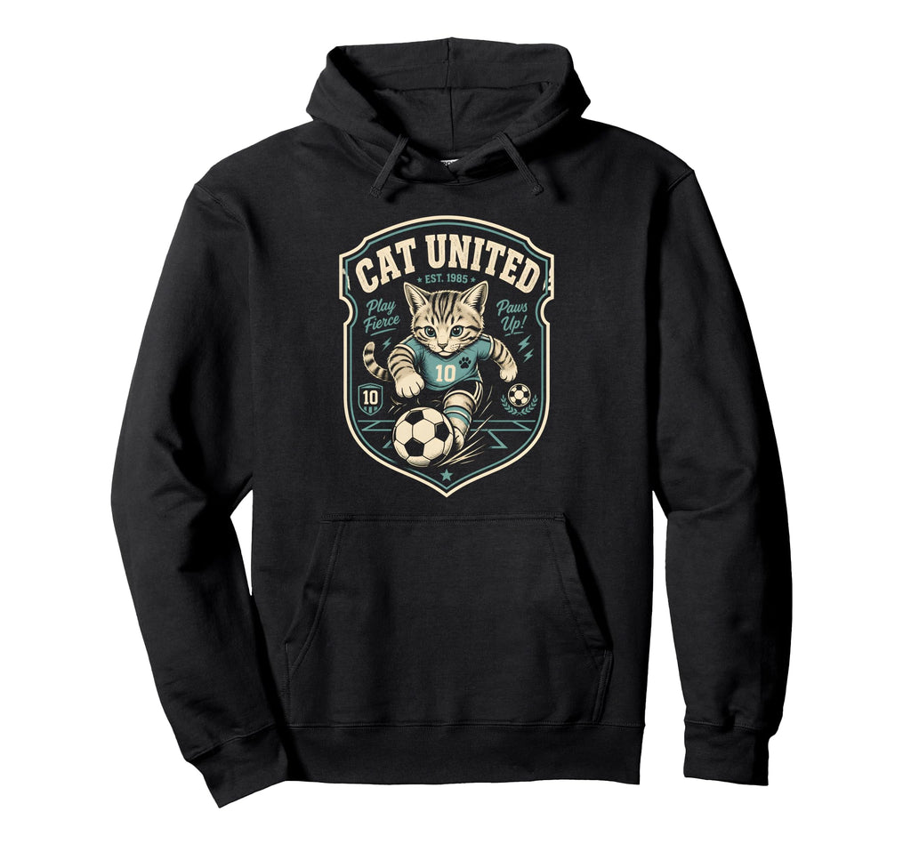 Soccer Cat Illustration Soccer Ball Hoodie - Streetwear Style Men Women