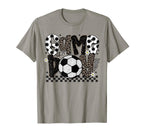 Checkered Soccer Game Day Leopard T-Shirt - Novelty Apparel for Adults