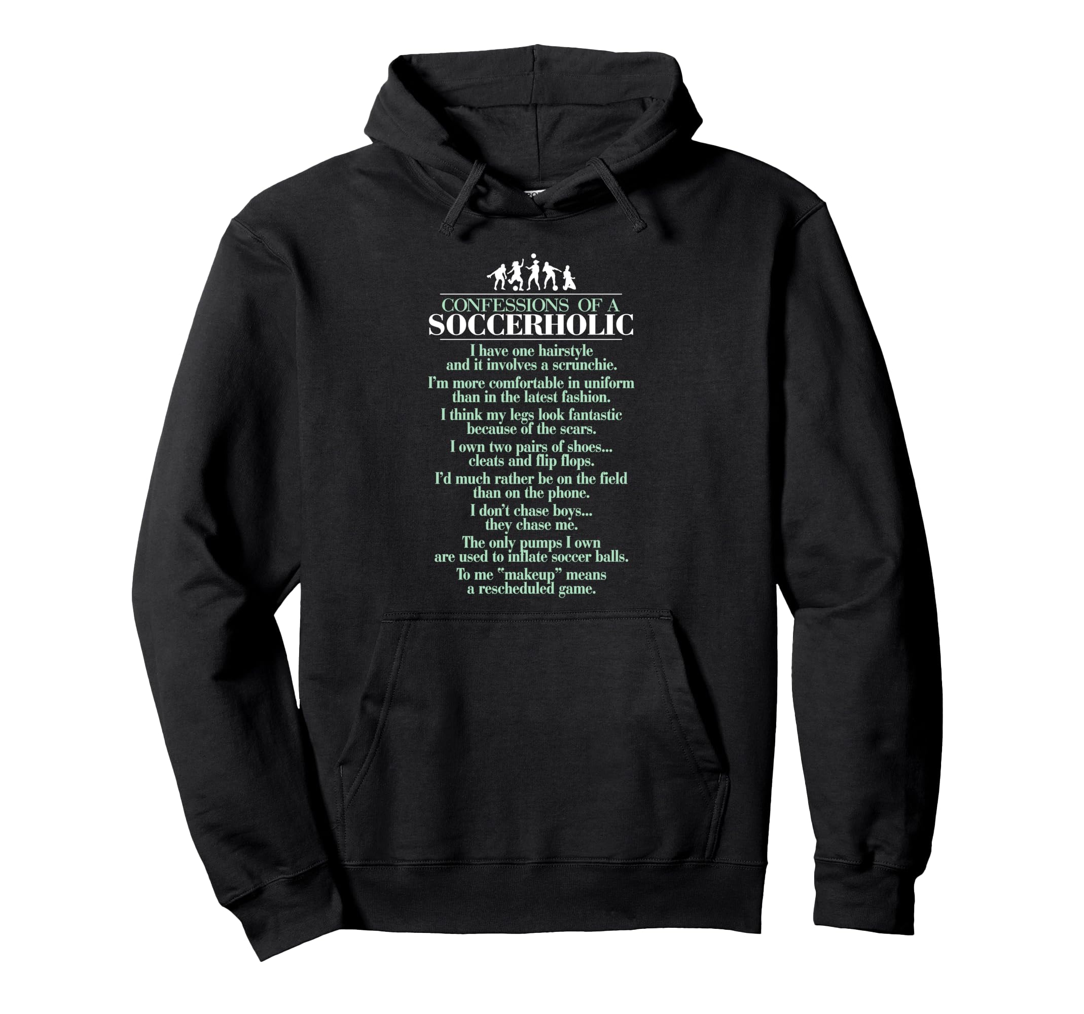 Confessions Soccerholic Funny Soccer Hoodie - Aesthetic Graphic for Adults