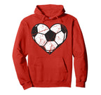 Soccer Ball Heart Valentines Day I Love Hoodie - Custom Art Print Unisex