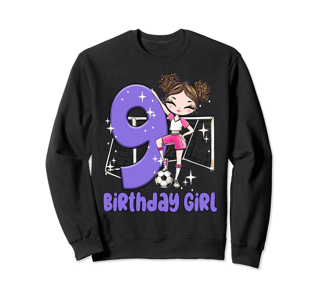 9Th Birthday Soccer Ball Net Sweatshirt - Fun Novelty Design for Adults