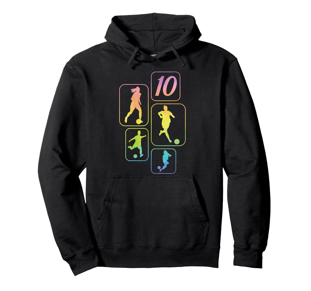 10Th Birthday Soccer Player Hoodie - Fun Novelty Design for Adults