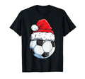Soccer Ball Santa Hat Funny Sports T-Shirt - Novelty Apparel Men Women