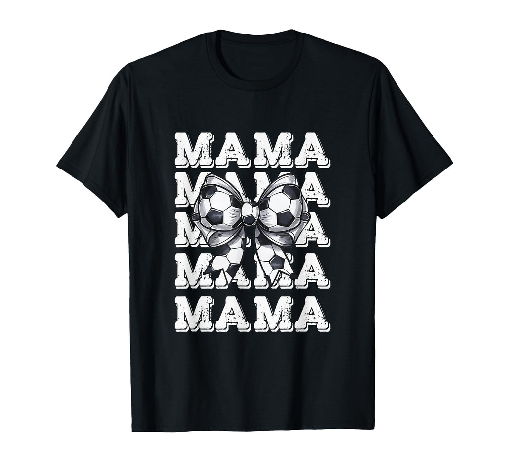 Coquette Soccer Bow Mama Sister Grandma T-Shirt - Unique Graphic Unisex