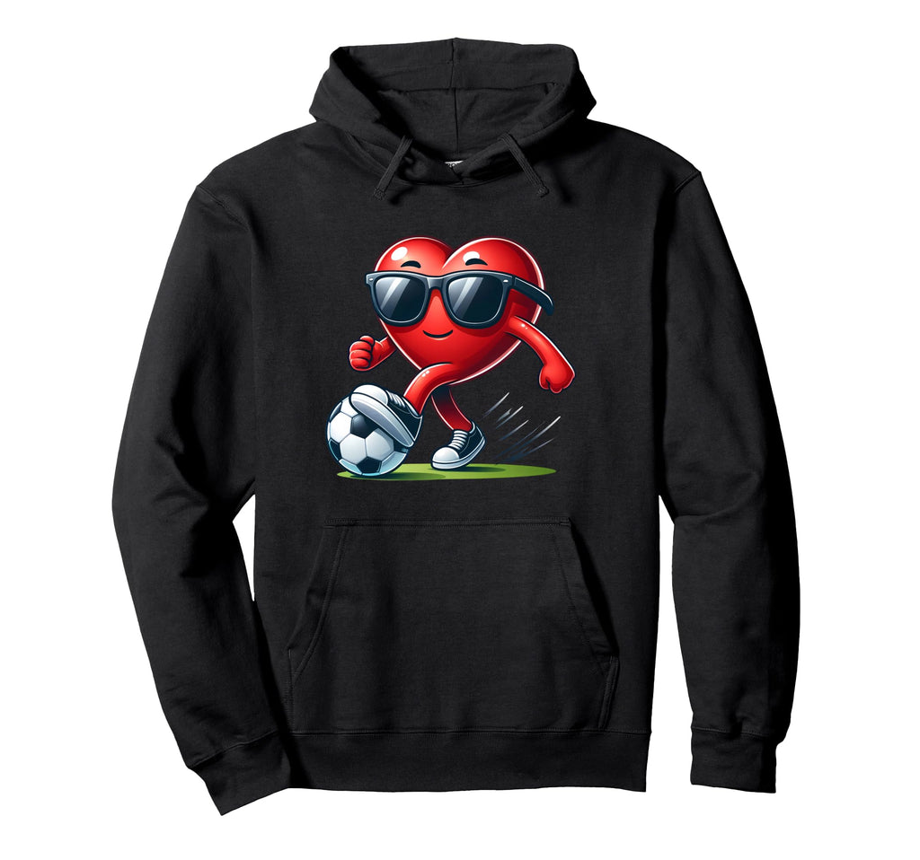 Funny Red Heart Soccer Player Hoodie - Streetwear Style Men Women
