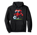 Funny Red Heart Soccer Player Hoodie - Streetwear Style Men Women