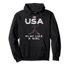 Usa Flag Play Like Soccer Football Player Hoodie - Minimalist Print Unisex
