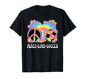 Peace Love Soccer Lover 60S 70S Hippie T-Shirt - Graphic Print Unisex