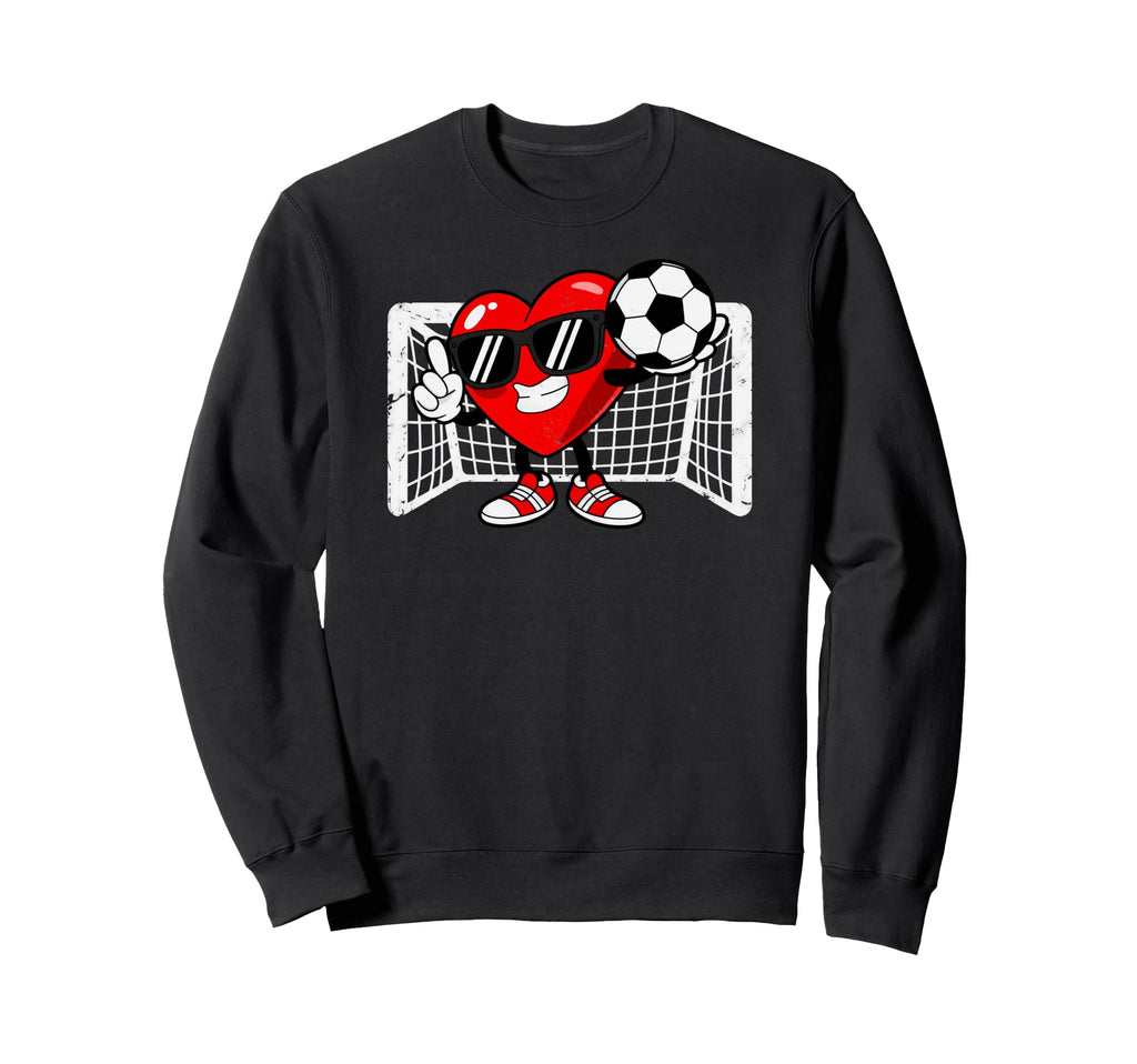 Valentine Soccer Heart Football Sweatshirt - Custom Art Print Unisex