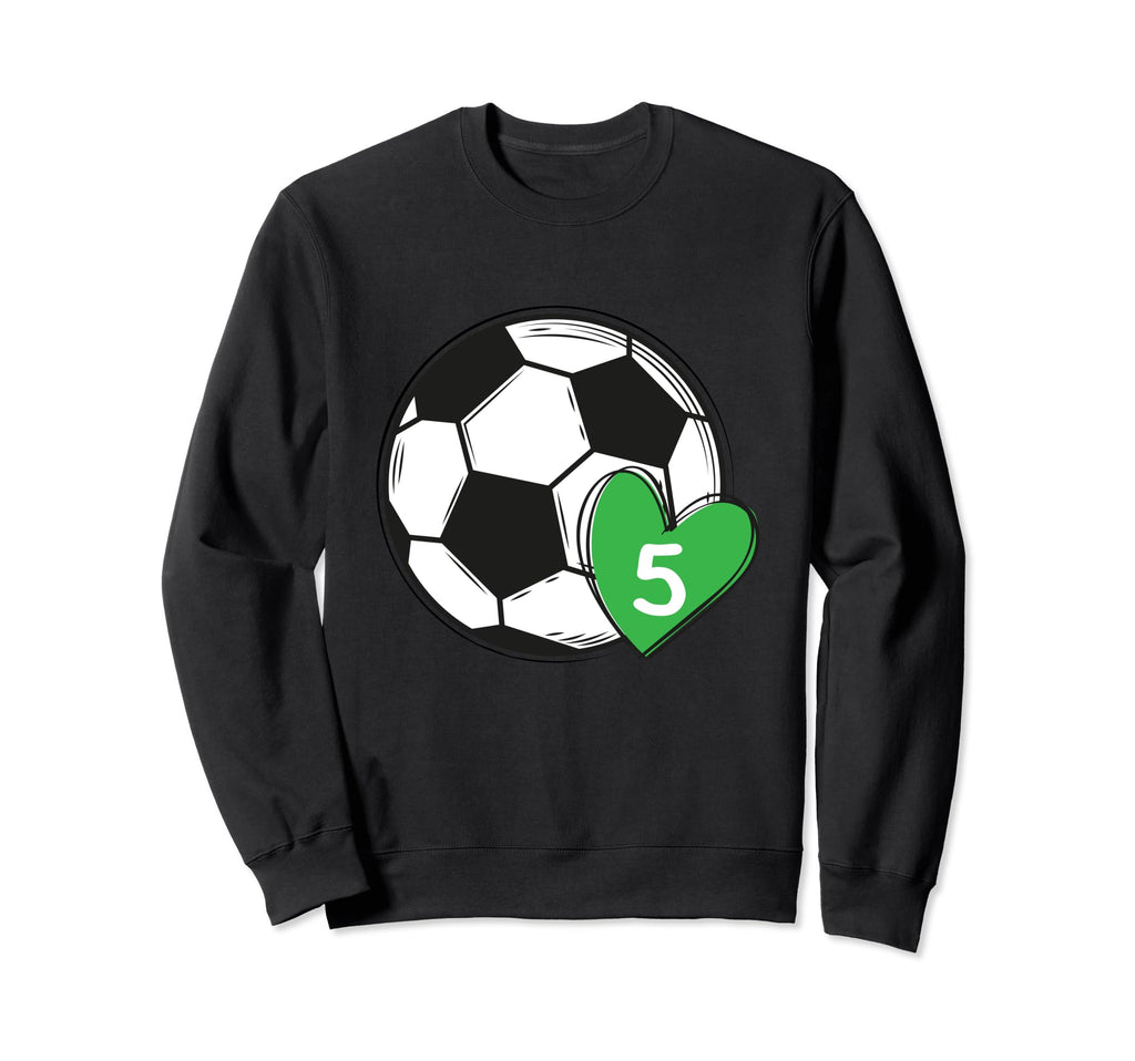 Funny Soccer Ball Number 5 Soccer Sweatshirt - Custom Art Print for Adults