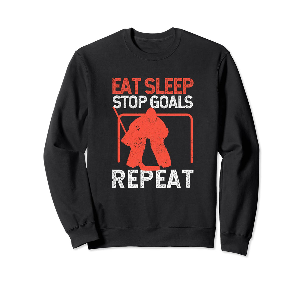 Funny Goalie Soccer Ice Hockey Eat Sweatshirt - Trendy Graphic Men Women