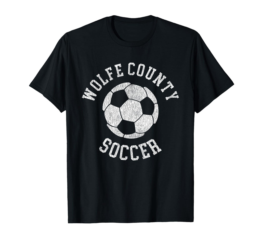 Wolfe County Soccer Distressed 90S T-Shirt - Aesthetic Graphic for Adults