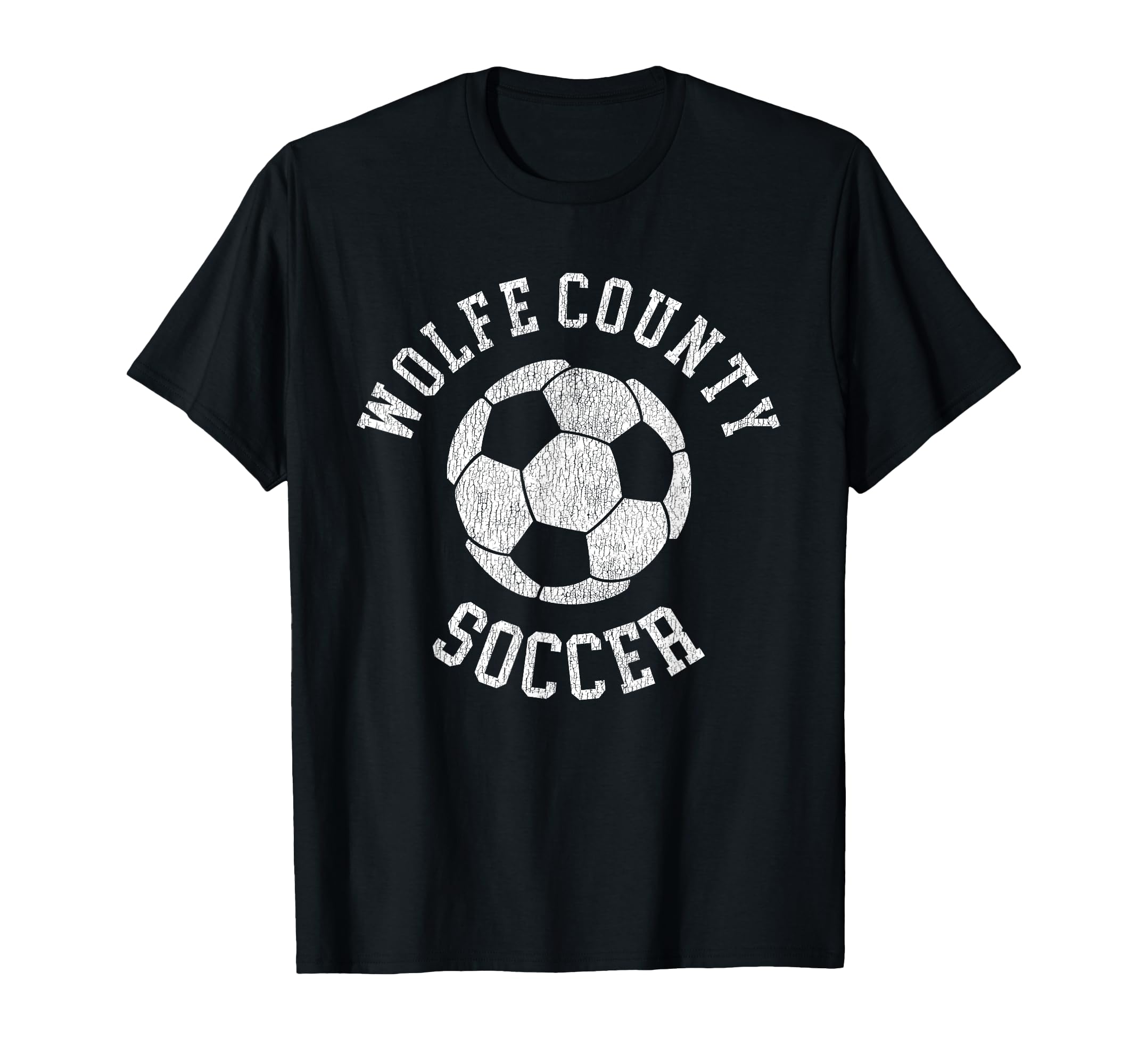 Wolfe County Soccer Distressed 90S T-Shirt - Aesthetic Graphic for Adults