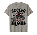 Soccer Mom Mama Messy Bun Soccer T-Shirt - Trendy Graphic Men Women
