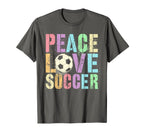 Kawaii Valentine Peace Love Soccer T-Shirt - Casual Everyday Wear Unisex