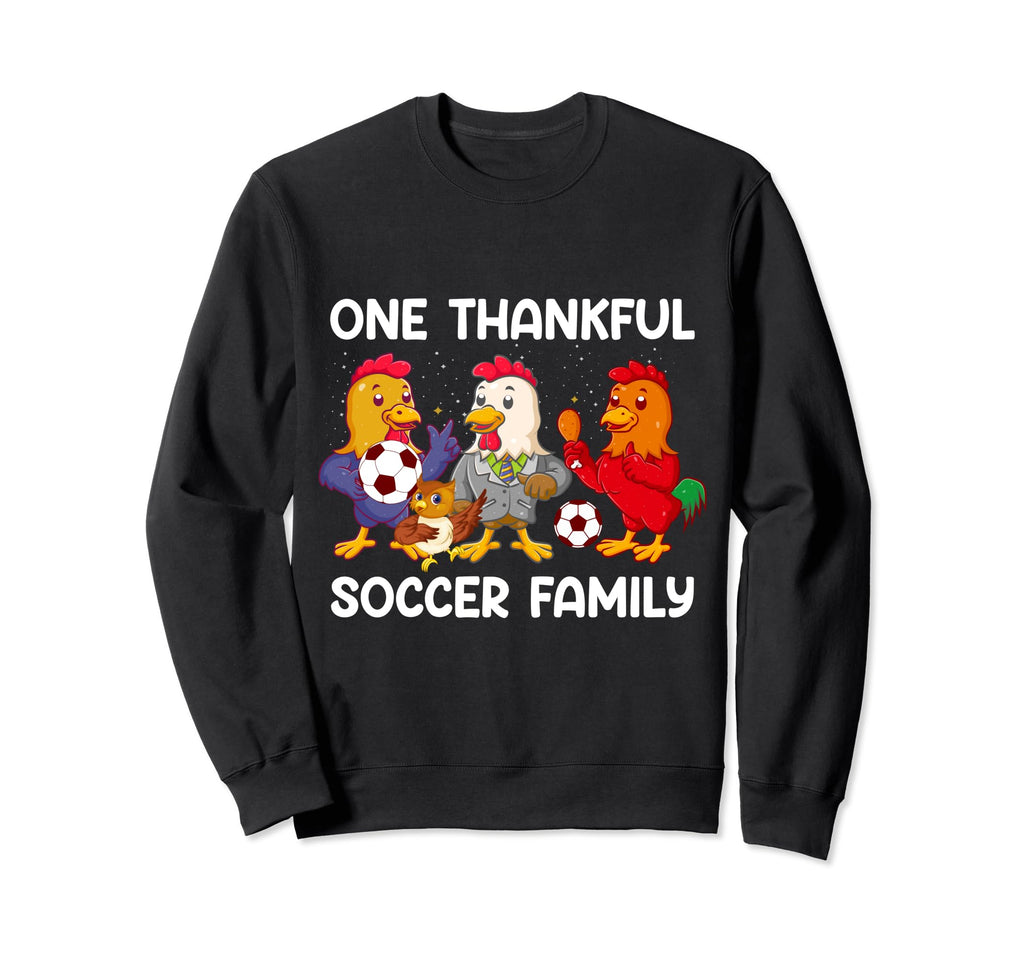One Thankful Soccer Family Turkey Sweatshirt - Minimalist Print for Adults