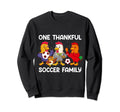 One Thankful Soccer Family Turkey Sweatshirt - Minimalist Print for Adults