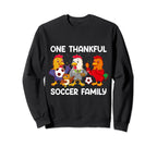One Thankful Soccer Family Turkey Sweatshirt - Minimalist Print for Adults