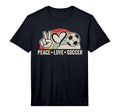Peace Love Soccer Performance T-Shirt - Graphic Print Men Women