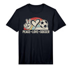 Peace Love Soccer Performance T-Shirt - Graphic Print Men Women