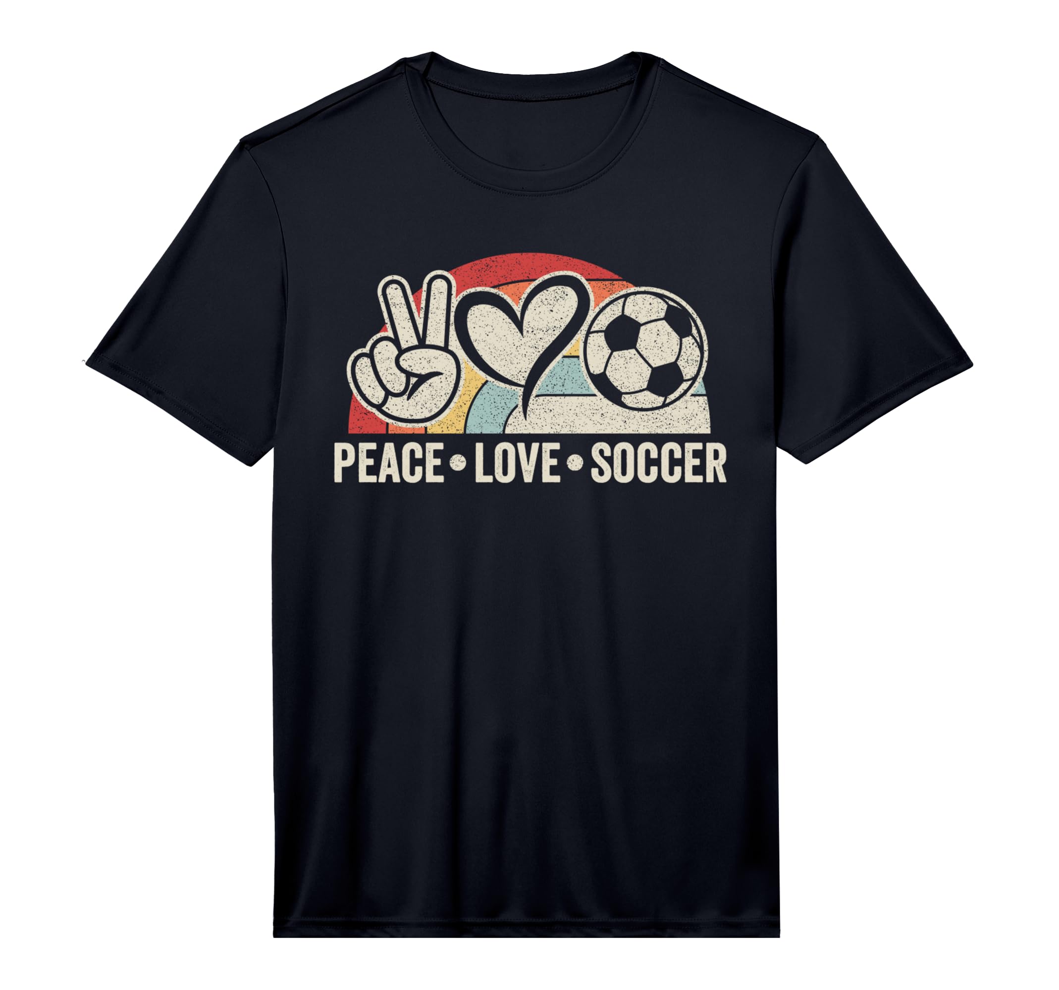 Peace Love Soccer Performance T-Shirt - Graphic Print Men Women