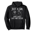 Just Who Loves Cats And Soccer Funny Hoodie - Fun Novelty Design for Adults