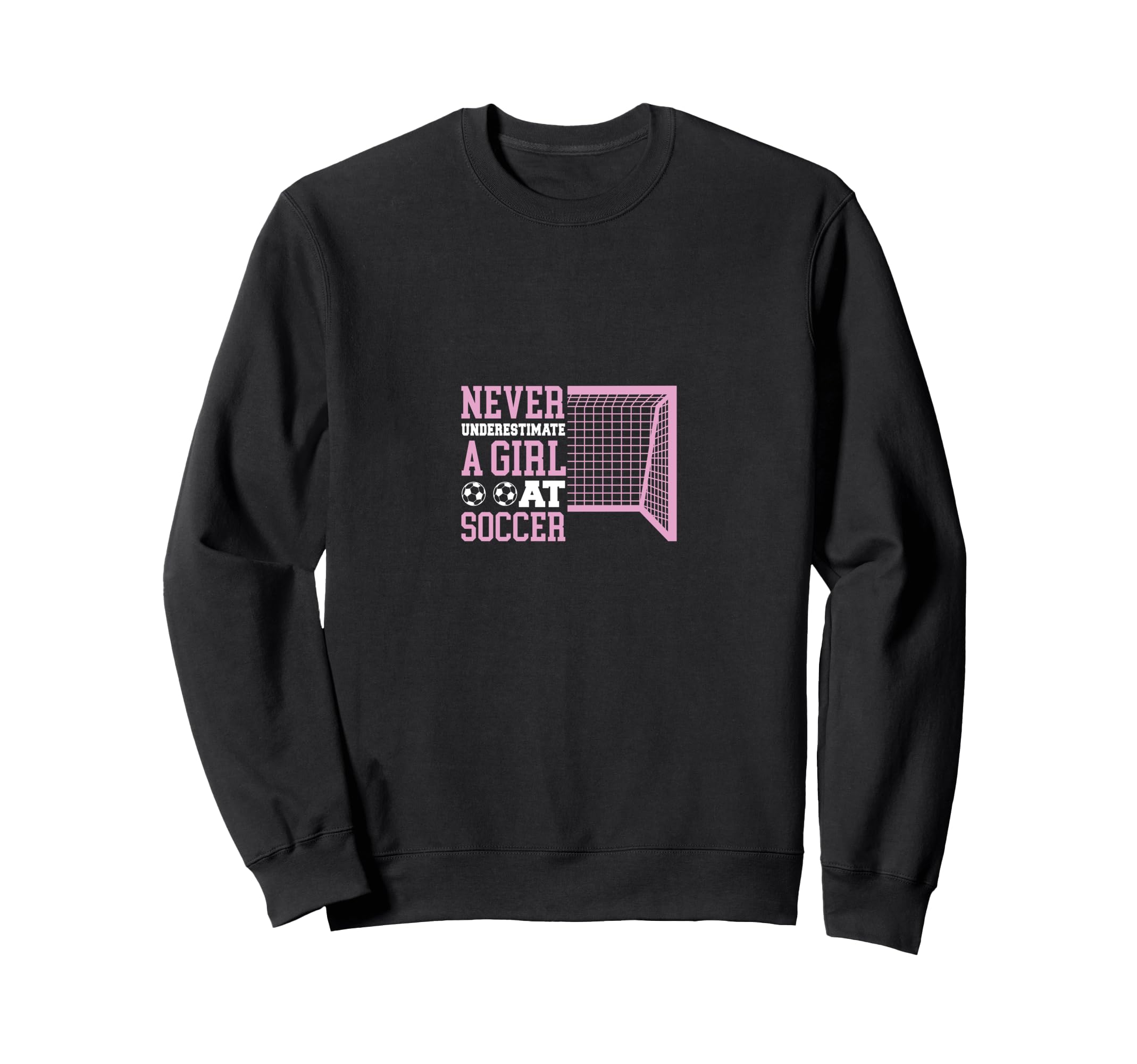 Never Underestimate Soccer Funny Sweatshirt - Minimalist Print for Adults