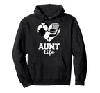 Aunt Life Soccer Hockey Heart Split Sports Hoodie - Graphic Print Unisex